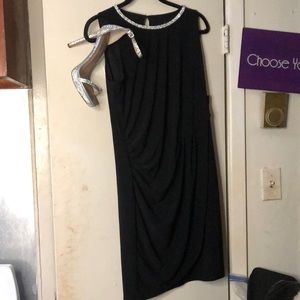 MSK (NWTS) faux wrap sleeveless cocktail dress with rhinestone color Medium